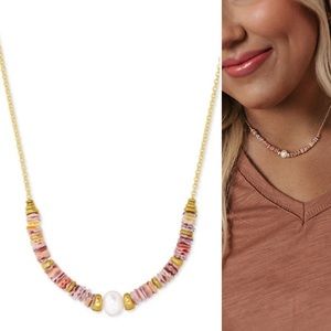 KENDRA SCOTT LILA VINTAGE GOLD STRAND NECKLACE IN PASTEL SHELLS NWT 98$